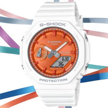 CASIO G-SHOCK 冬季系列 繽紛金屬雙顯腕錶 GMA-S2100WS-7A