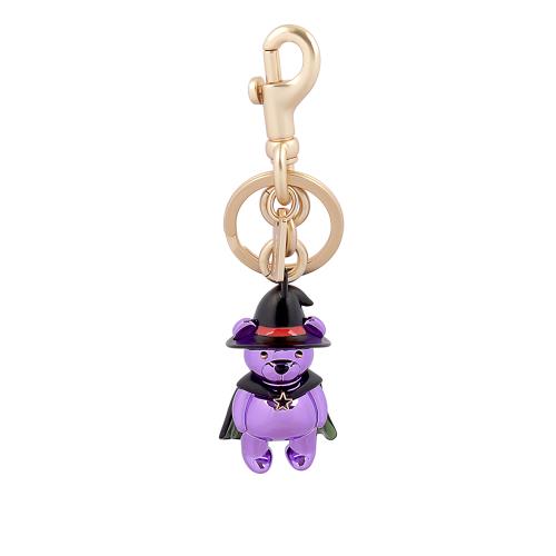 COACH 萬聖節巫師熊熊造型吊飾/鑰匙圈(紫色) 6074 IMPUP