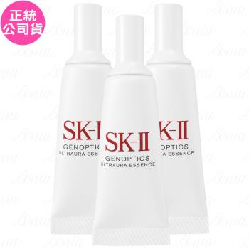 SK-II 光蘊臻採煥亮精華50ml 為專櫃正品，內含贈品青春露30ml，適合各種肌膚使用，可改善肌膚暗沉、提亮膚色，讓肌膚煥發自然光采。建議存放陰涼處，避免陽光直射。