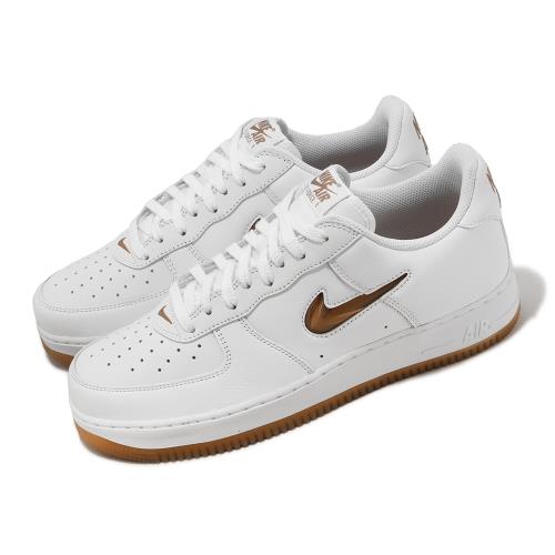 Nike 休閒鞋 Air Force 1 Low Retro 男鞋 白 棕 皮革 小勾 AF1 經典 FN5924-103