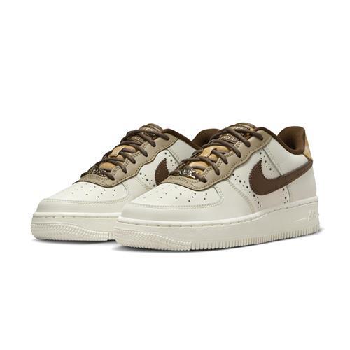 Nike Air Force 1 LV8 大童白棕色美拉德復古雕花巴洛克低筒休閒鞋