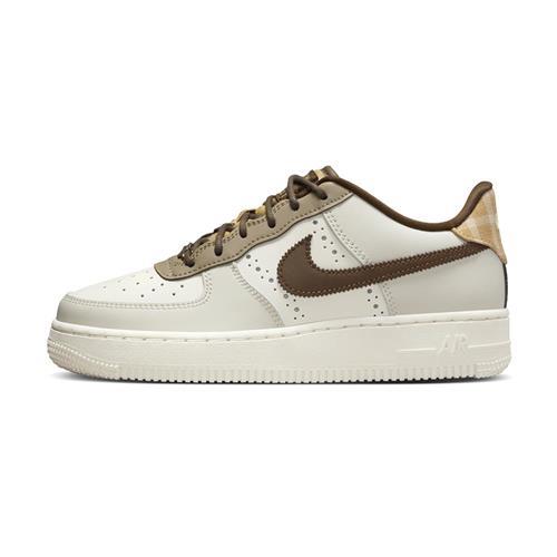 Nike Air Force 1 LV8 大童白棕色美拉德復古雕花巴洛克低筒休閒鞋