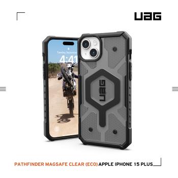 UAG iPhone 15 Plus 磁吸式耐衝擊保護殼-透黑 (支援MagSafe)