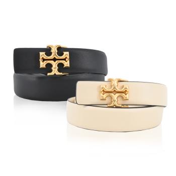 TORY BURCH ELEANOR小牛皮雙T大LOGO皮帶(多色選)