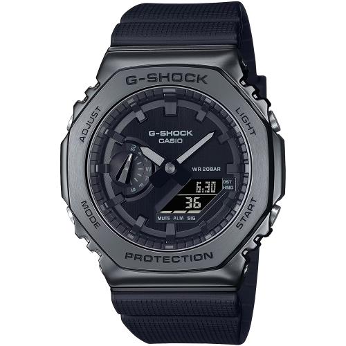 CASIO G-SHOCK 金屬系列八角造型計時錶/黑/GM-2100BB-1A