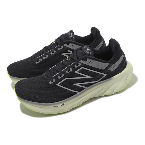 New Balance 慢跑鞋 Fresh Foam X 1080 V13 2E 寬楦 男鞋 黑 螢光黃 厚底 運動鞋 NB M1080H13-2E