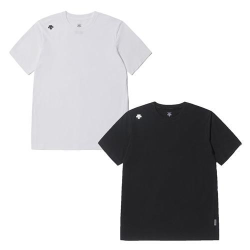 Descente 迪桑特 男裝 女裝 短袖上衣 彈性 印花 白/黑【運動世界】O13UTS11WT/O13UTS11BK