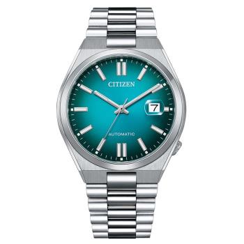 【CITIZEN】星辰 NJ0151-88X 青春撞色 藍寶石鏡面 日期顯示 鋼錶帶 機械男錶 湖水綠/銀 40mm