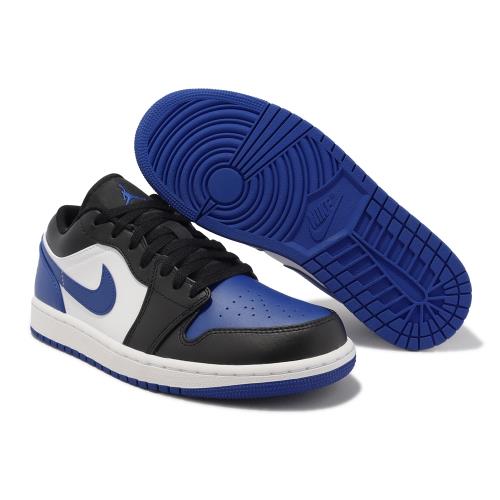 Nike Air Jordan 1 Low 男鞋黑白藍AJ1 Royal Toe 小閃電553558-140