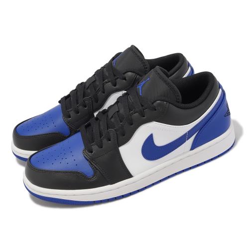 Nike Air Jordan 1 Low 男鞋 黑 白 藍 AJ1 Royal Toe 小閃電 553558-140