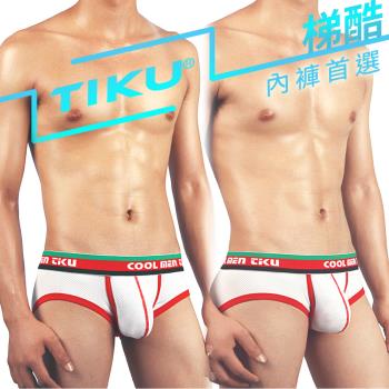 TIKU 梯酷 - 透氣交織棉 寬版超激凸三角男內褲 - 白色 (WN1869)