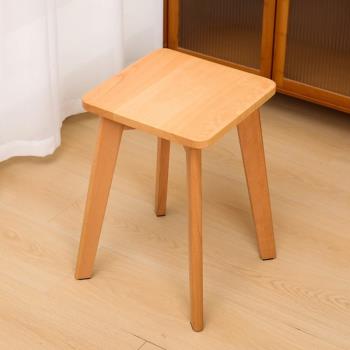 【AOTTO】現代簡約質感櫸木餐椅-2入(餐椅 椅凳 化妝椅)