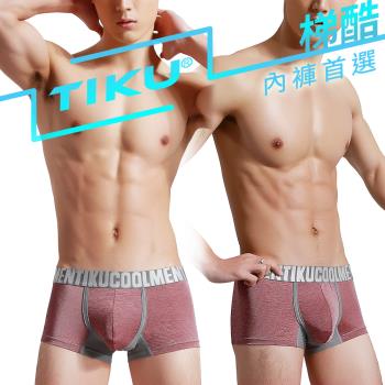 TIKU 梯酷 - 工業風涼感絲滑輕柔 竹纖維平口男內褲 -紅色 (RP1261)