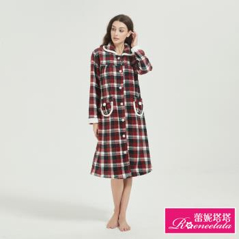 【蕾妮塔塔】蘇格蘭格紋 極暖超柔軟水貂絨女性長袖睡衣(R25206-8紅格紋)