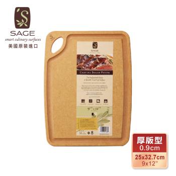 【美國SAGE】抗菌木砧板 凹槽型加厚款(25x32.7x厚0.9cm)-美國原裝進口