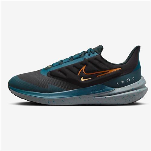 Nike 男鞋慢跑鞋防潑水Winflo 9 Shield 黑藍綠【運動世界】DM1106-002