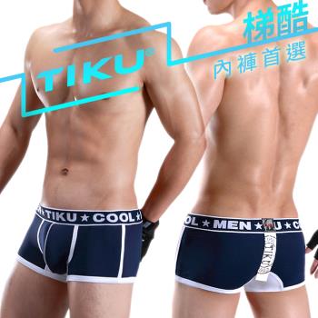 TIKU 梯酷 - 純棉超彈性 運動款型男平口 男內褲 -藍色(HC1241)