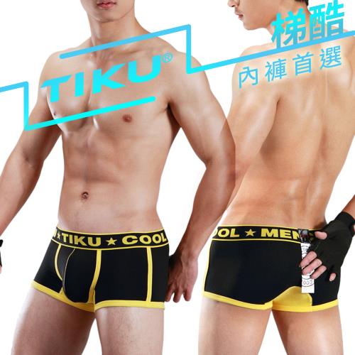 TIKU 梯酷 - 純棉超彈性 運動款型男平口 男內褲 -黑色(BC1241)
