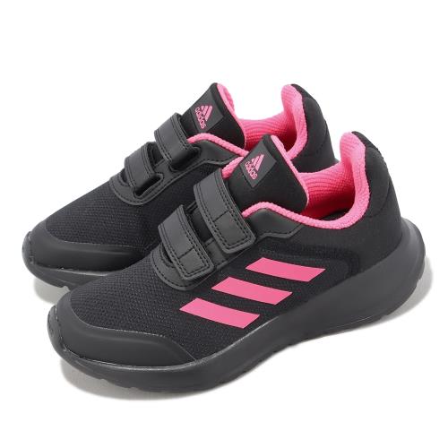 adidas 童鞋 Tensaur Run 2.0 CF K 中童 黑 粉 魔鬼氈 運動鞋 小朋友 愛迪達 IF0366