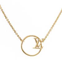 Louis Vuitton LV M00762 LV Eclipse LV LOGO圓環鎖骨項鍊.金