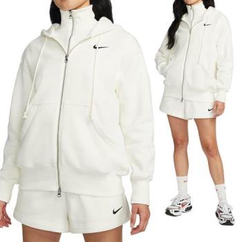Nike AS W NSW PHNX FLC FZ OS Hoodie 女款 白色 連帽 外套 DQ5759-133
