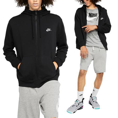 Nike Sportswear Club 男款 黑色 長袖 連帽 休閒 棉質 刷毛 上衣 BV2646-010