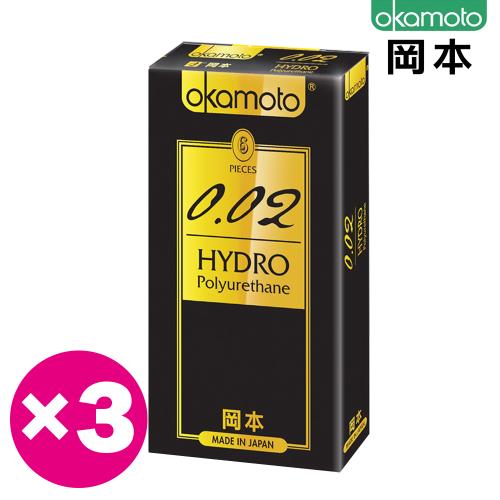  岡本．002 HYDRO水感勁薄保險套（6入×3盒)