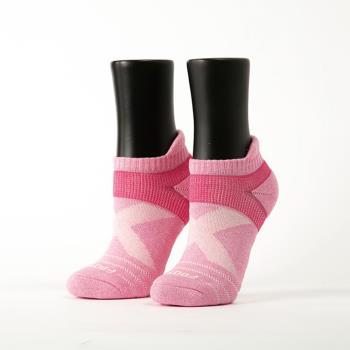 【FOOTER除臭襪】暖陽麻花輕壓力足弓船短襪-女款(T142M-粉紅)