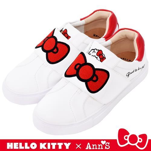 AnnS X Sanrio三麗鷗 HELLO KITTY聯名 美式漢堡爆米花-蝴蝶結魔鬼氈躲貓貓球鞋