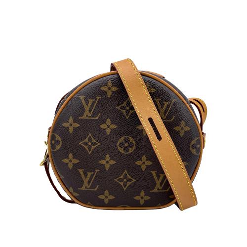 二手品Louis Vuitton Boite Chapeau Souple 帆布斜背圓餅包(M45149-咖