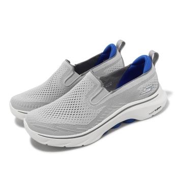 Skechers 健走鞋 Go Walk 7-Proctor 2 男鞋 灰 藍 懶人鞋 針織 休閒鞋 套入式 216637GYBL