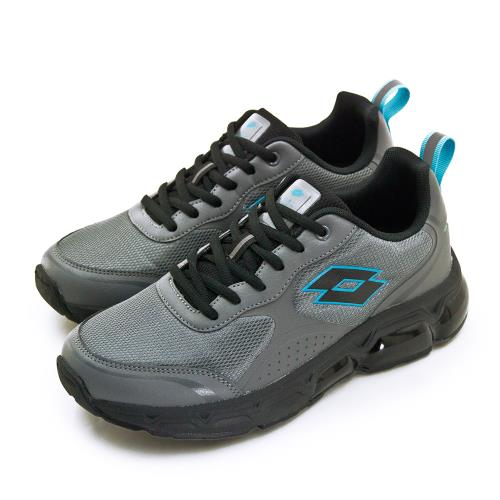 【LOTTO】男 專業避震氣墊慢跑鞋 AERO 350系列 灰黑藍 6708