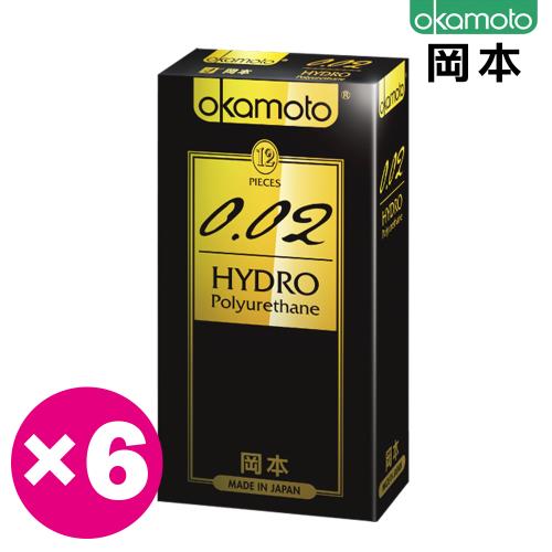 岡本．002 HYDRO水感勁薄保險套（12入×6盒)