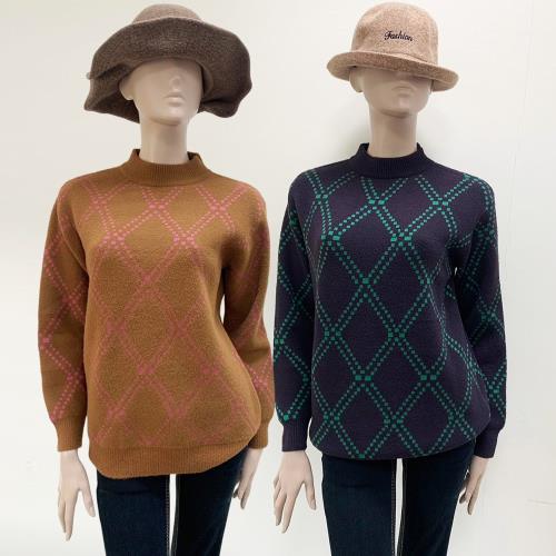 iima 幾何菱格針織上衣