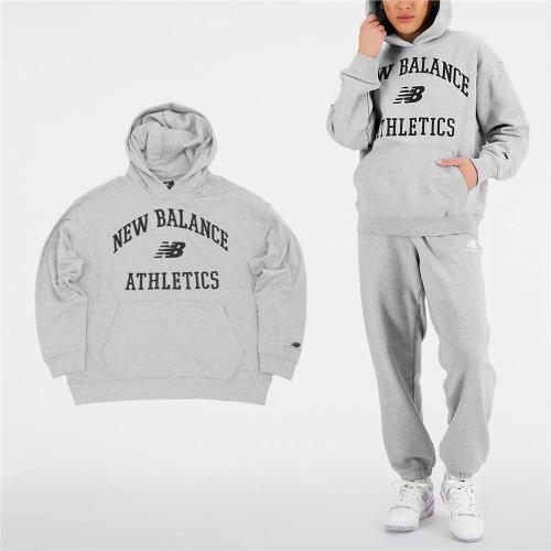 New Balance 長袖 Athletics Varsity 女款 灰 黑 帽T 美版 寬鬆 連帽 NB 紐巴倫 WT33550AG