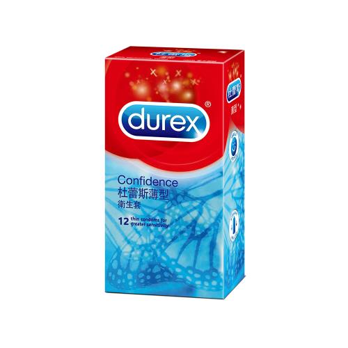 【Durex杜蕾斯】Confidence薄型 保險套12入/盒(超薄設計 情人節 衛生套)