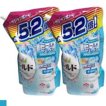 P&G BOLD 超濃縮洗衣精 2.46kg 補充包 淡藍 (百花皂香) 2入組