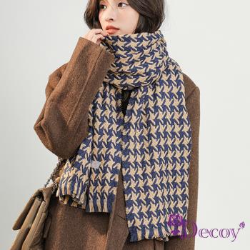 【Decoy】日系千鳥＊復古學院仿羊絨圍巾