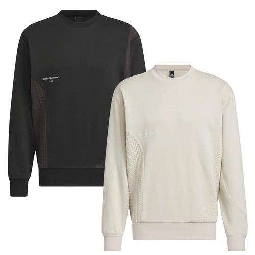 Adidas 男裝 長袖上衣 寬鬆 棉質 黑/米【運動世界】IP4982/IP4983