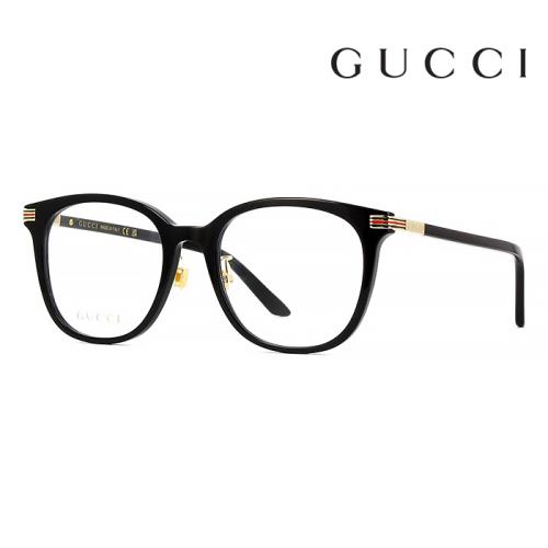 【Gucci】古馳 光學鏡框 GG1453OK 001 53mm 橢圓鏡框 膠框眼鏡 黑/金