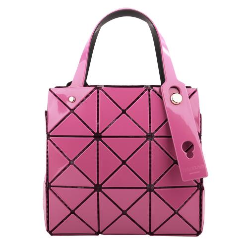 ISSEY MIYAKE 三宅一生  BAOBAO幾何方格3x4手提肩背手機包(桃粉)亮面