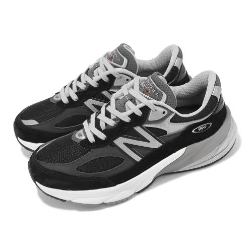 New Balance 休閒鞋990 V6 D 寬楦女鞋黑銀美製麂皮反光復古運動鞋NB 紐