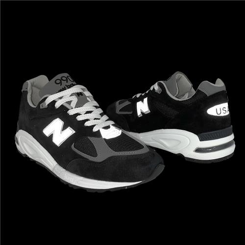 New Balance 休閒鞋990 V2 男鞋黑銀麂皮美製反光復古運動鞋NB 紐巴倫