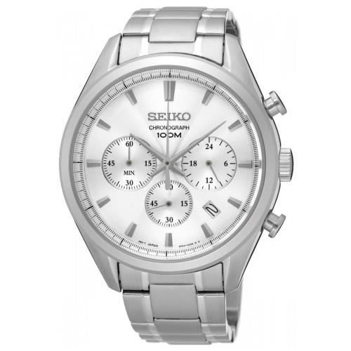SEIKO精工  城市精英三眼計時石英腕錶-SSB221P1