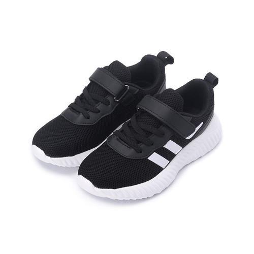 MIO 透氣魔鬼氈運動休閒鞋 黑 中大童鞋 鞋全家福