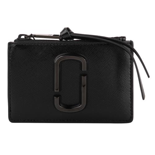 MARC JACOBS - Top Zip Multi 標誌防刮卡夾零錢包(黑)