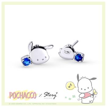 STORY 故事銀飾-Pochacco經典系列-帕恰狗晶鑽純銀耳環