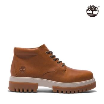 Timberland 男款棕色全粒面皮革防水休閒靴|A5YHH212