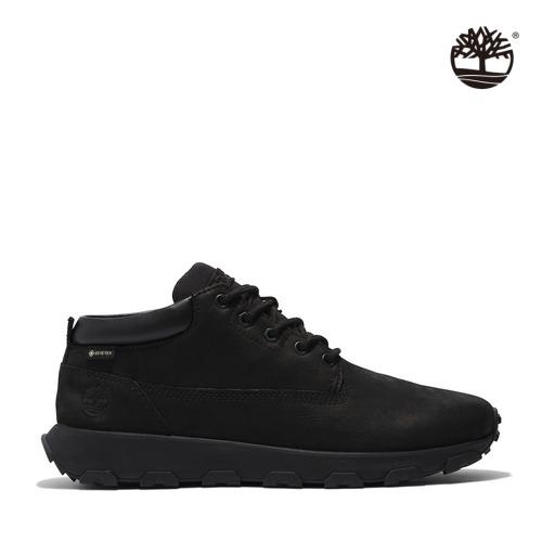 Timberland 男款黑色全粒面皮革防水休閒鞋|A5YAN015