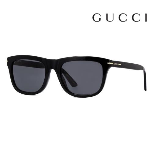 【Gucci】古馳 GG1444S 001 55mm 方框墨鏡 膠框太陽眼鏡 灰色鏡片/黑框